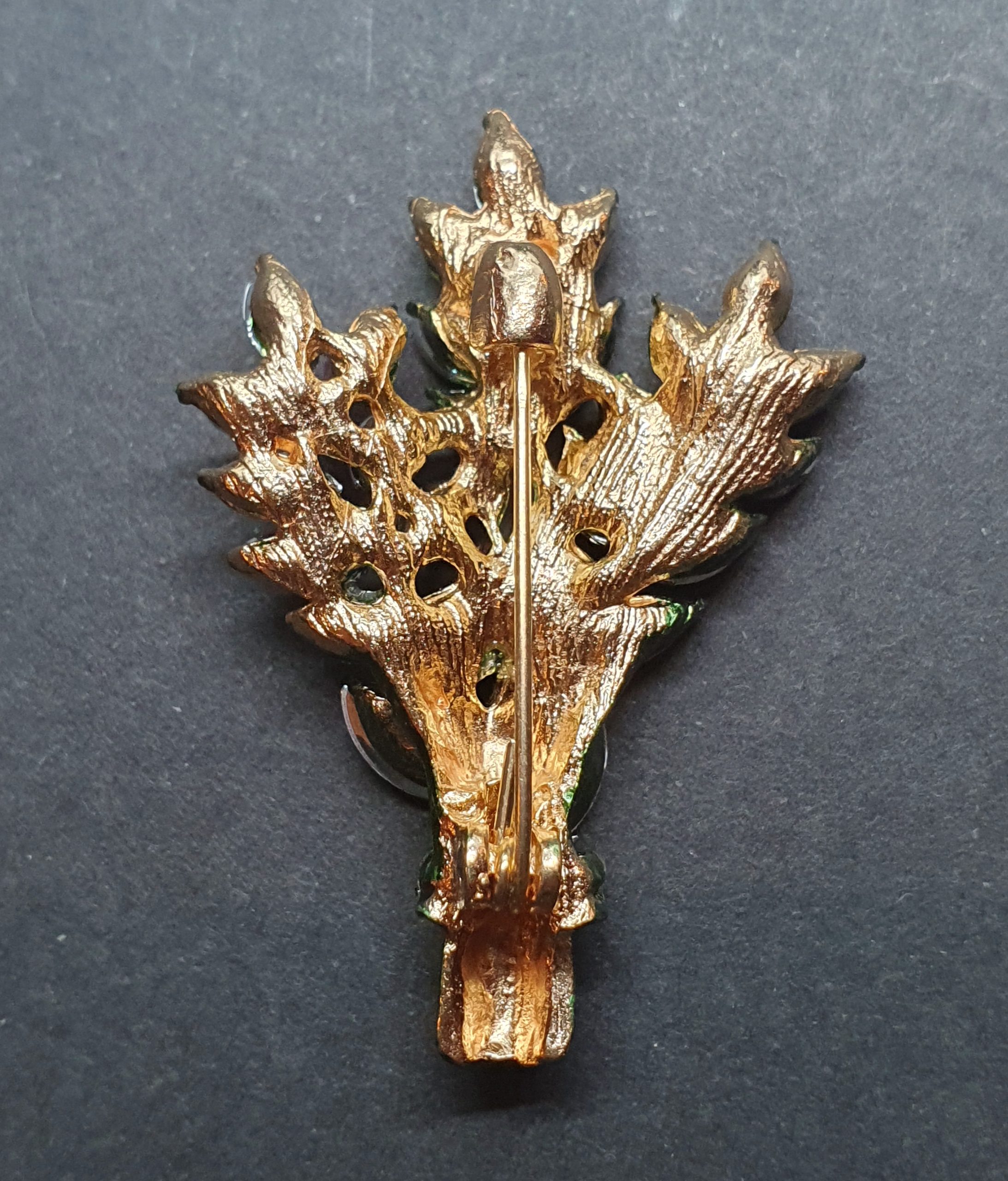 Lavender Sprig Purple & Green Crystal Brooch - Image 5