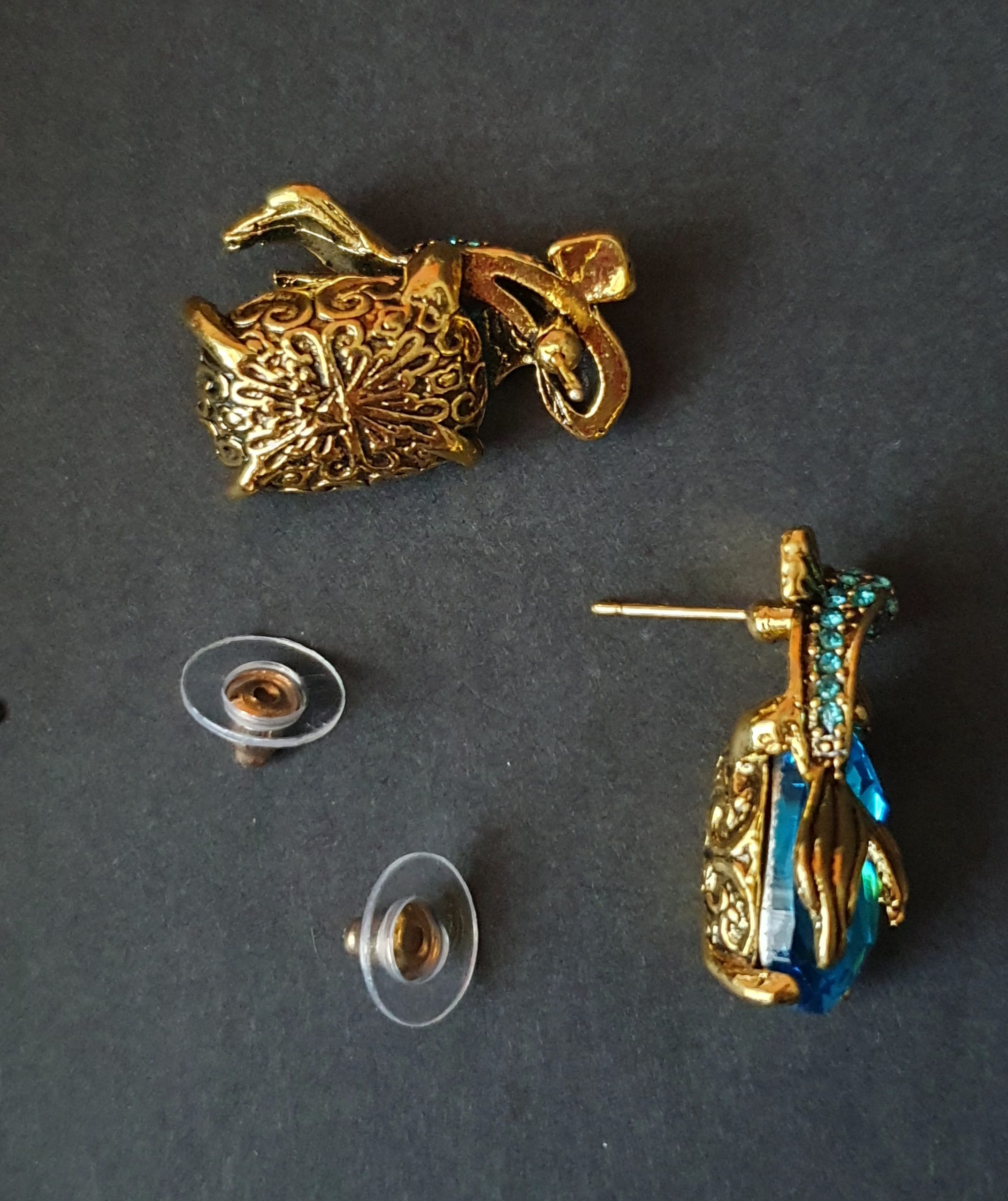 Azure Ocean Jeweled Fish Earrings - Image 5