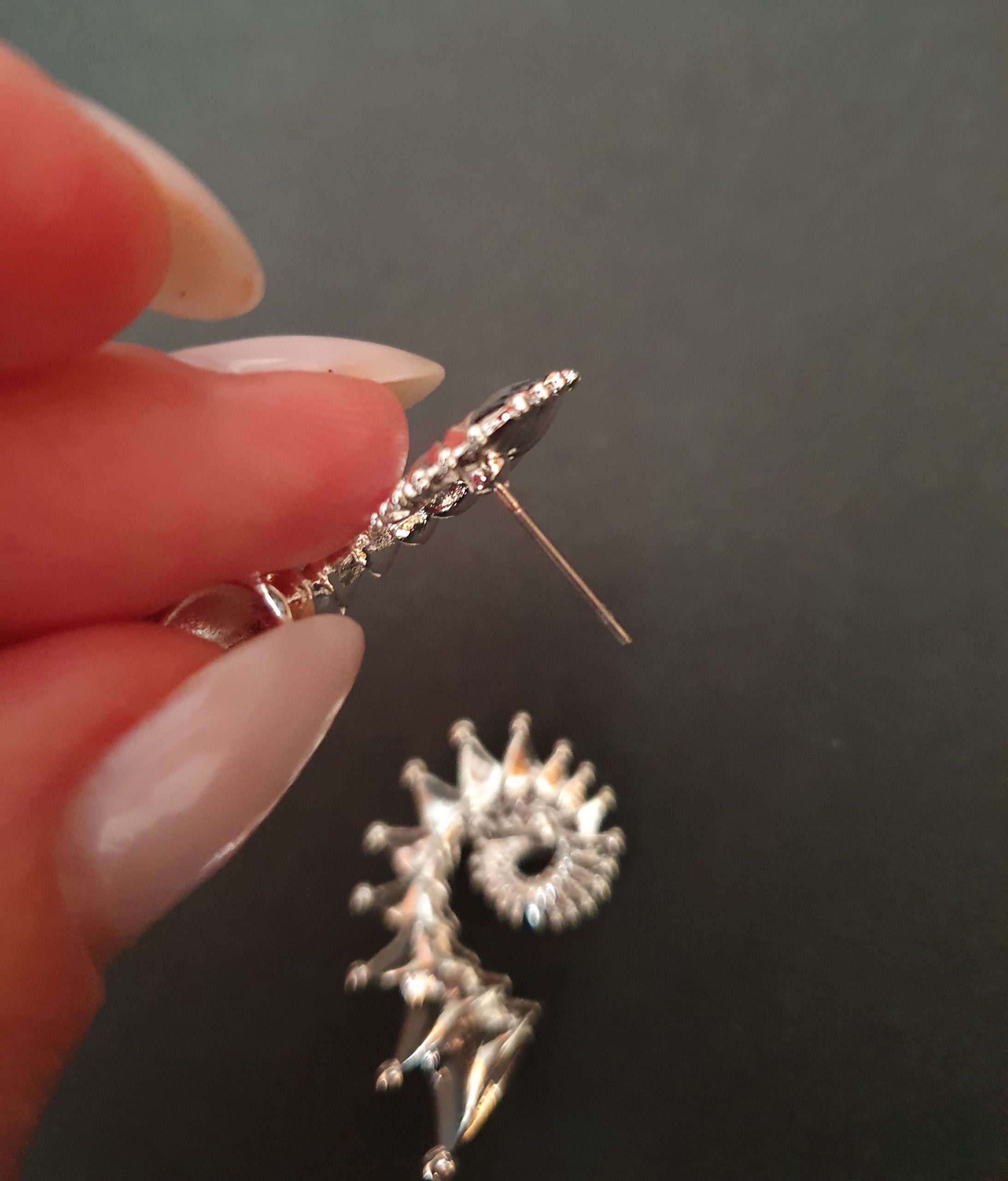 Silver Spiral Seashell Earrings - Image 7