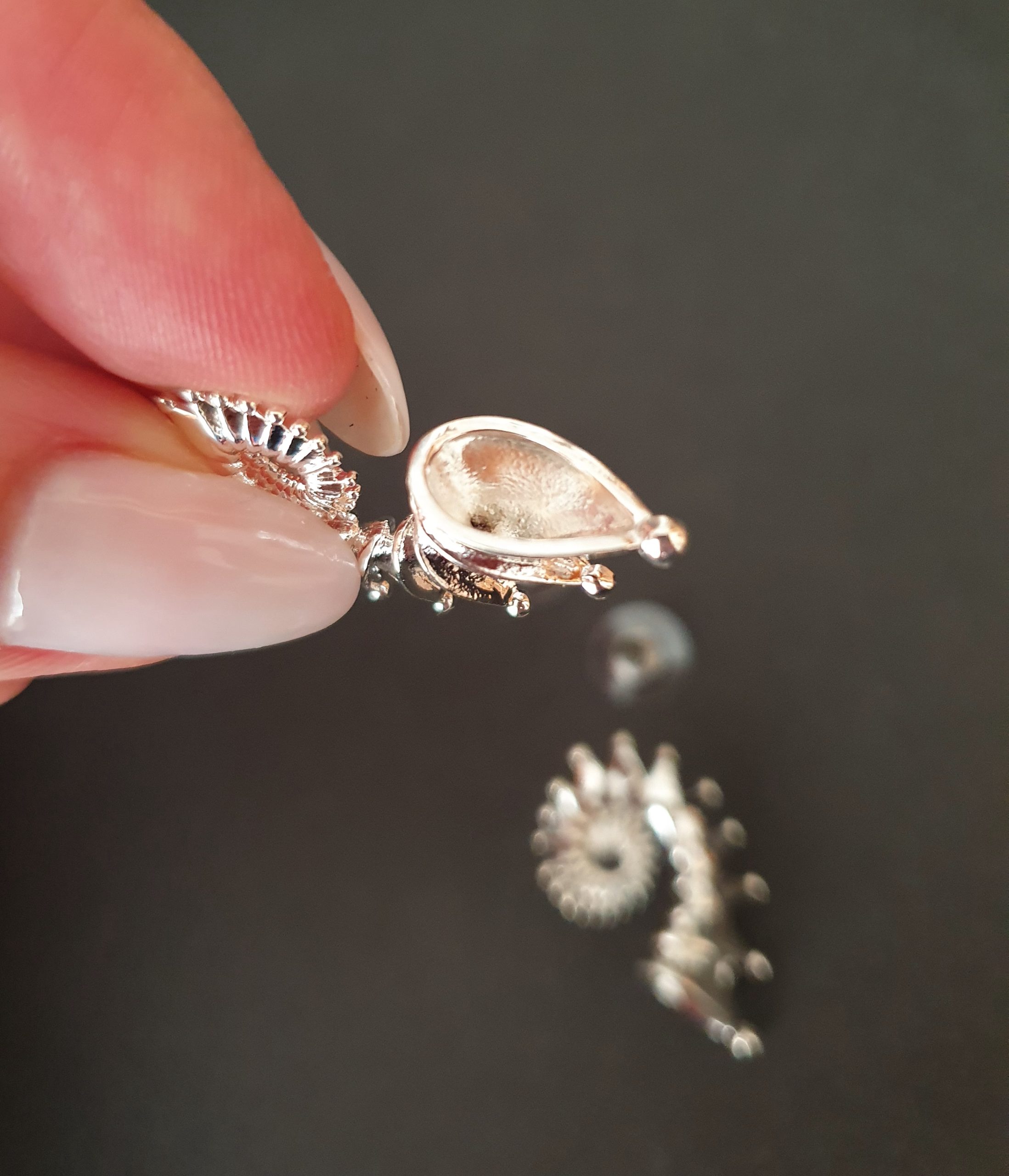 Silver Spiral Seashell Earrings - Image 6