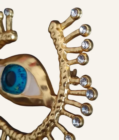Crystal Protective Eye Gold-Tone Brooch - Image 2