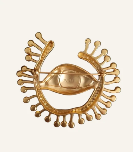 Crystal Protective Eye Gold-Tone Brooch - Image 3